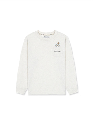 [KIDS] Small Graphic Pocket Long Sleeve T-Shirts Mg.Ivory