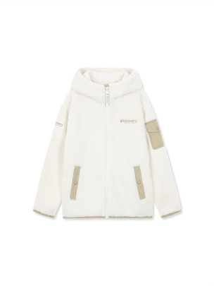 [KIDS] Back Graphic Fleece Hood Jacket Ivory