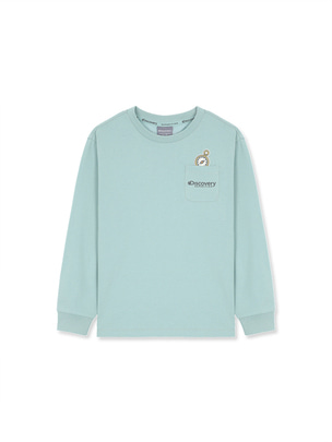 [KIDS] Small Graphic Pocket Long Sleeve T-Shirts Mint