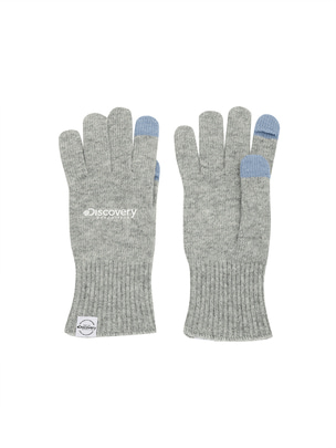 Open Finger Knit Gloves L.Grey