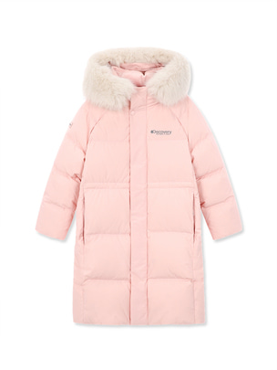 [KIDS] Girls Premium Goose Long Down Jacket D.Pink