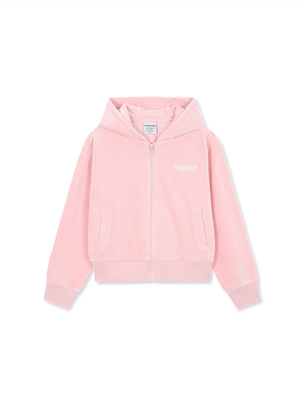 [KIDS] Girls Corduroy Zip Up Training Jacket Pink