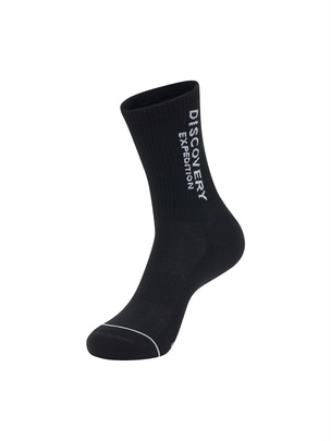 Double Logo Jacquard High Length Socks Black