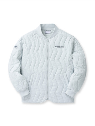 Quilting Padded Jacket Silver