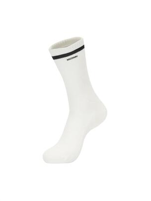 Allover Logo Jacquard  High Socks Off White