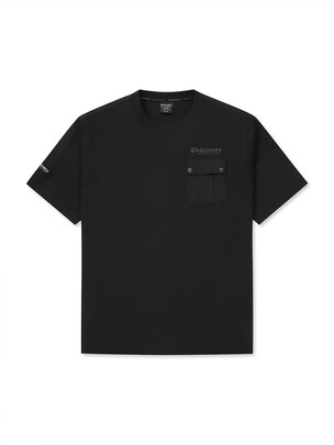 Woven Hybrid Pocket T-Shirts Black