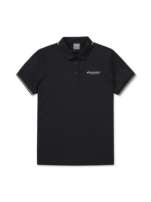 [WMS] Color Tipping Collar T-Shirts Black