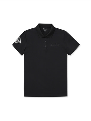 [WMS] Sleeve Logo Collar T-Shirts Black