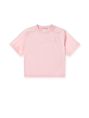 [WMS] Women`s Crop Woven T-Shirts  L.Peach