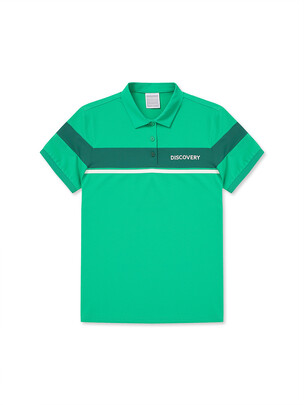 [WMS] Color Block Collar T-Shirts Neon Green