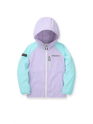 [KIDS] Color Block Lightweight Windbreaker Jacket Violet