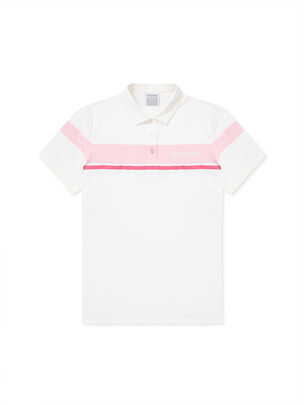 [WMS] Color Block Collar T-Shirts Off White