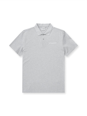 Small Logo Collar T-Shirts Melange Grey