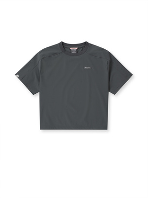 [WMS] Women`s Crop Woven T-Shirts  D.Grey