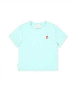[WMS] Crop Ringer T-Shirts L.Aqua blue