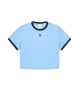 [WMS] Crop Ringer T-Shirts Neon Blue