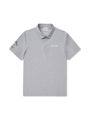 Sleeve Point Collar T-Shirts Melange Grey
