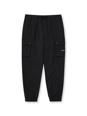 Light Loose Tapered Cargo Jogger Pants Black