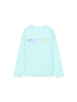 [KIDS] Big Logo Water Long Sleeve T-Shirt Aqua Blue