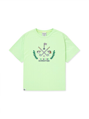 [KIDS] Girl Golf Graphic T-Shirt Neon Mint