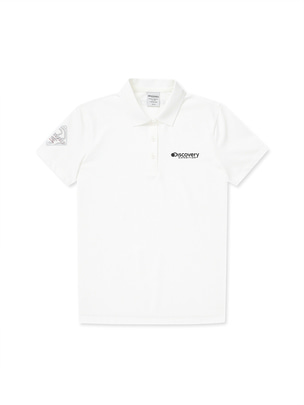 [WMS] Sleeve Logo Collar T-Shirts Cream