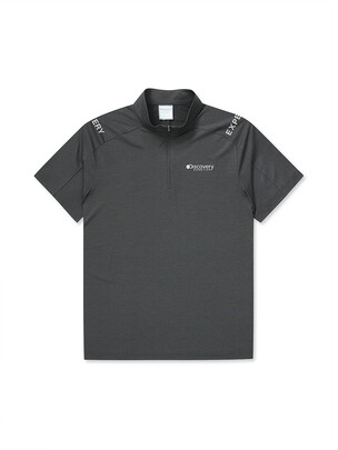 Cool Zip Up T-Shirts Dark Melange Gray