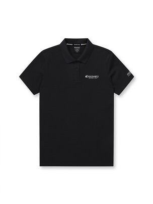 [WMS] Ted Small Logo Woman Collar T-Shirts Black