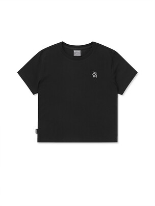 [WMS] Crop Ringer T-Shirts Black