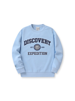 [KIDS] Varsity Lettering Sweatshirt Neon Blue Neon Blue
