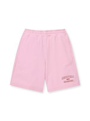 [KIDS] Varsity Logo Point Traning Haif Pants Pink
