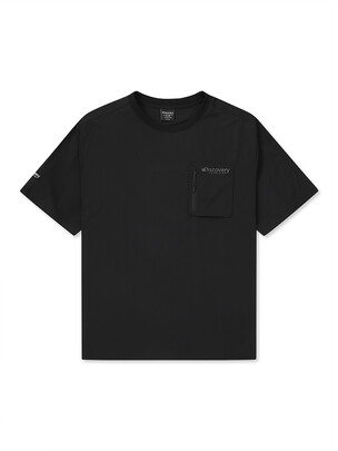 Lightweigh Gorpcore  Woven Pocket T-Shirts Black
