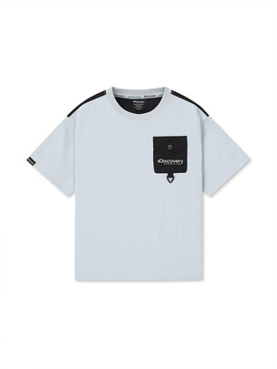 [KIDS] Woven Hybrid Cool T-Shirt L.Grey