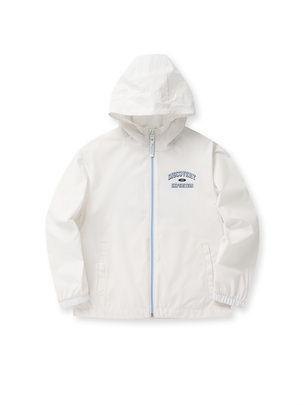 [KIDS] Varsity Graphic Light Weight Windbreaker Jacket Off White Off White