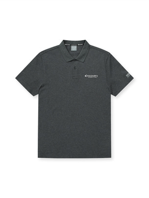 Small Logo Collar T-Shirts Dark Melange Gray