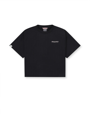 [WMS] Women`s Back Graphic Crop T-Shirts Black