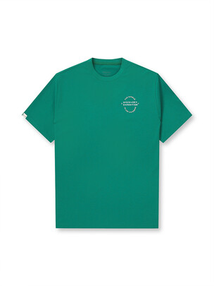 Athleisure Round Graphic T-Shirts Peacock Green