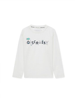 [KIDS] Graphic Water Long Sleeve T-Shirt Off White
