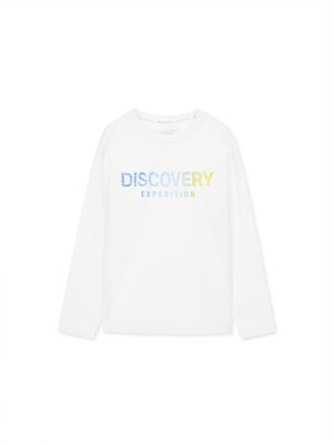 [KIDS] Big Logo Water Long Sleeve T-Shirt Off White