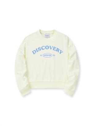 [KIDS] Girl Semi Crop Training Sweatshirt L.Cream