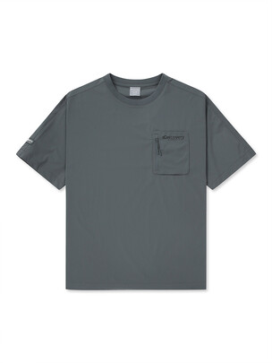 Lightweigh Gorpcore  Woven Pocket T-Shirts D.Grey