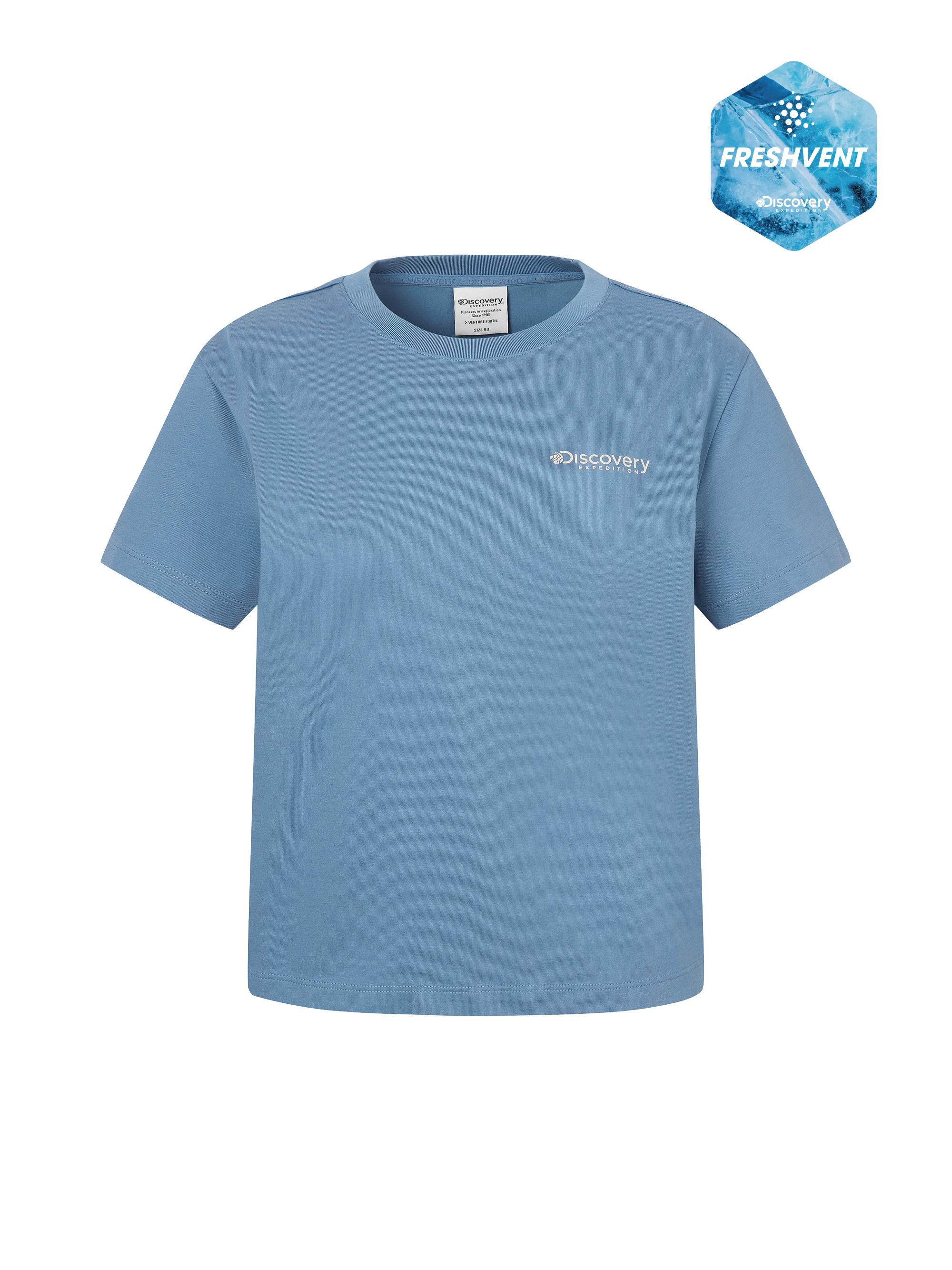 Women's Freshvent Washed Crop Camping Hand-drawing Graphic Short Sleeve T-shirt