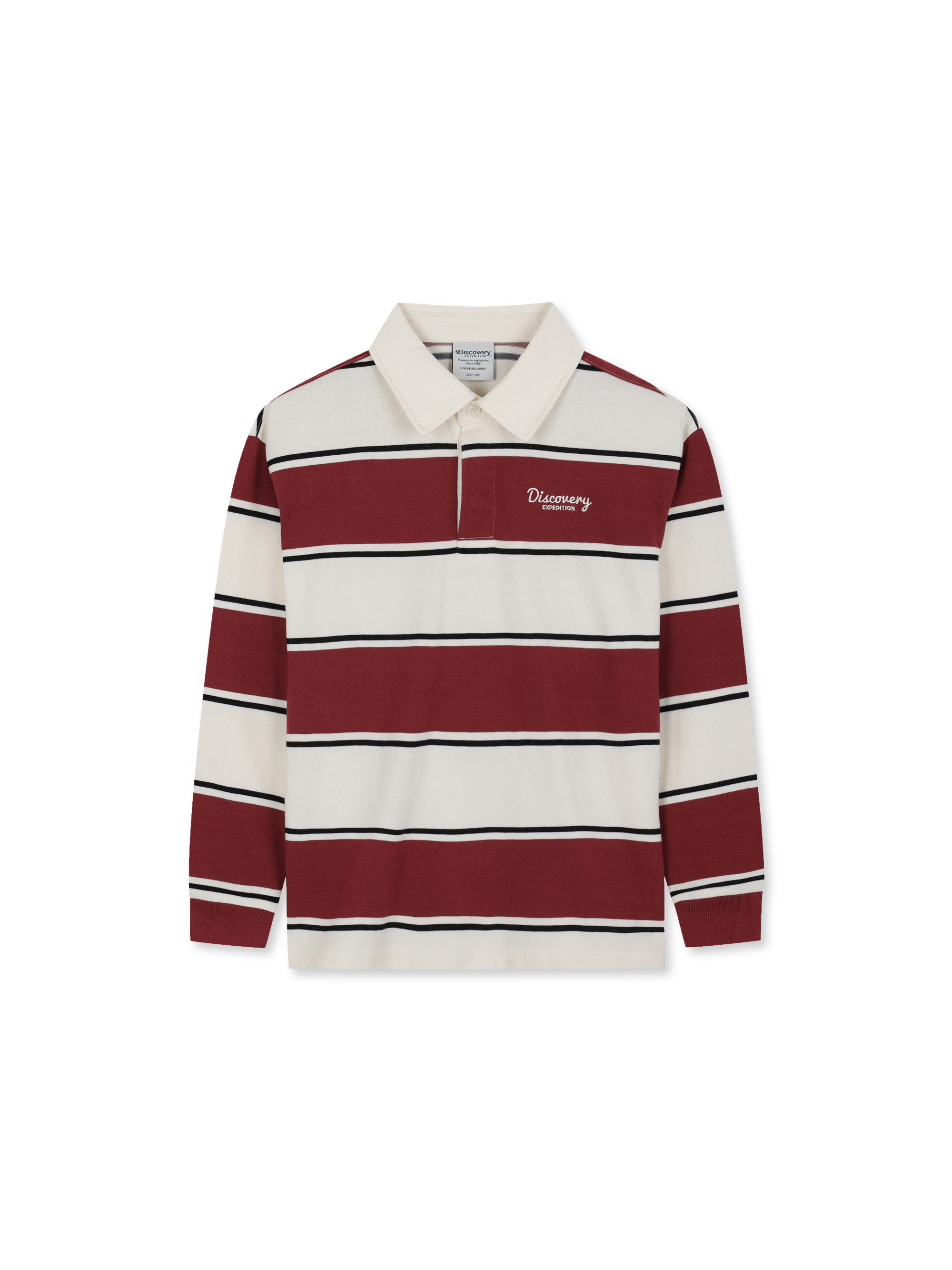 Kids Striped Long-Sleeve Polo Shirt
