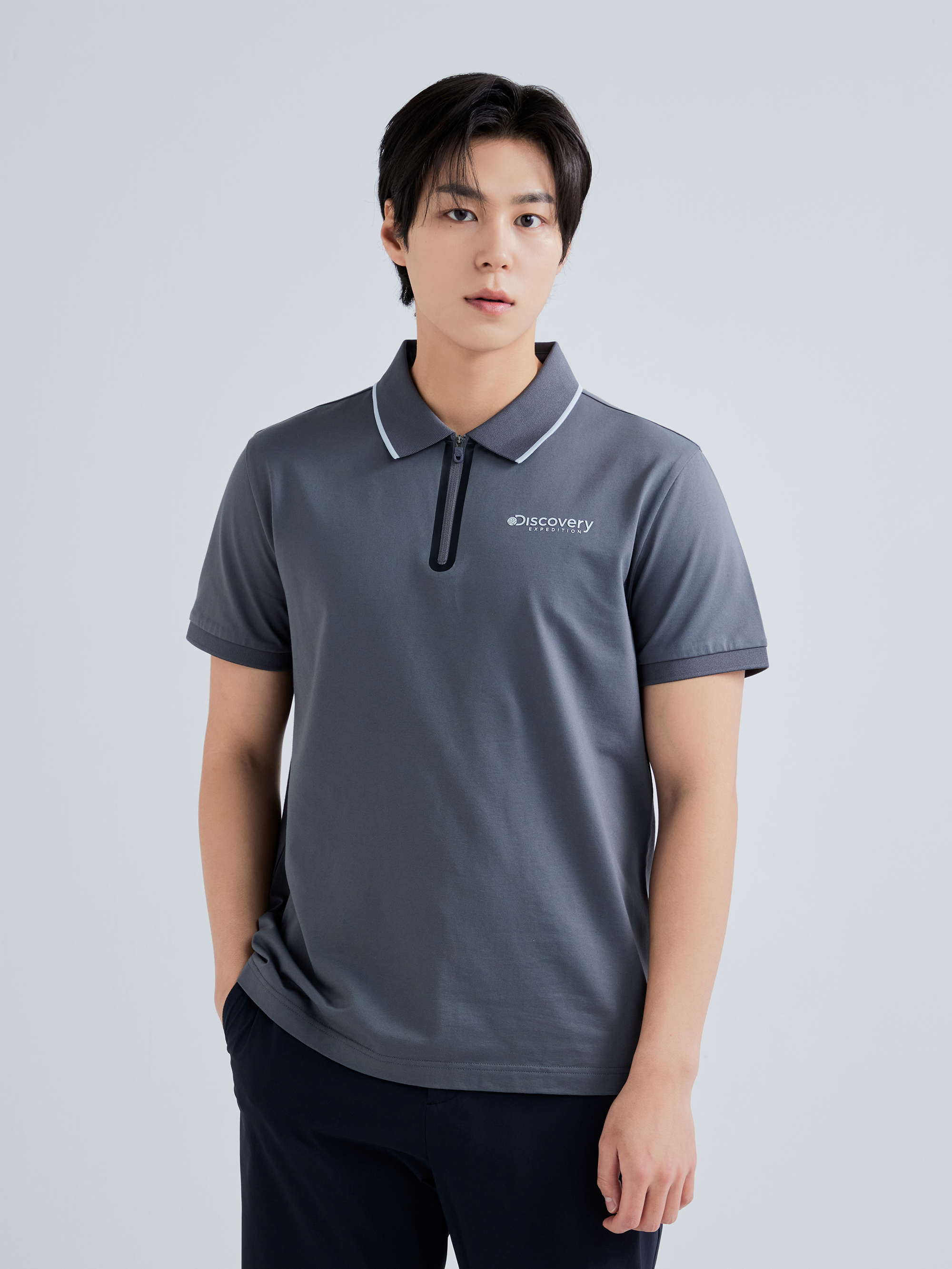 Welding Zip-Up Collar T-shirt
