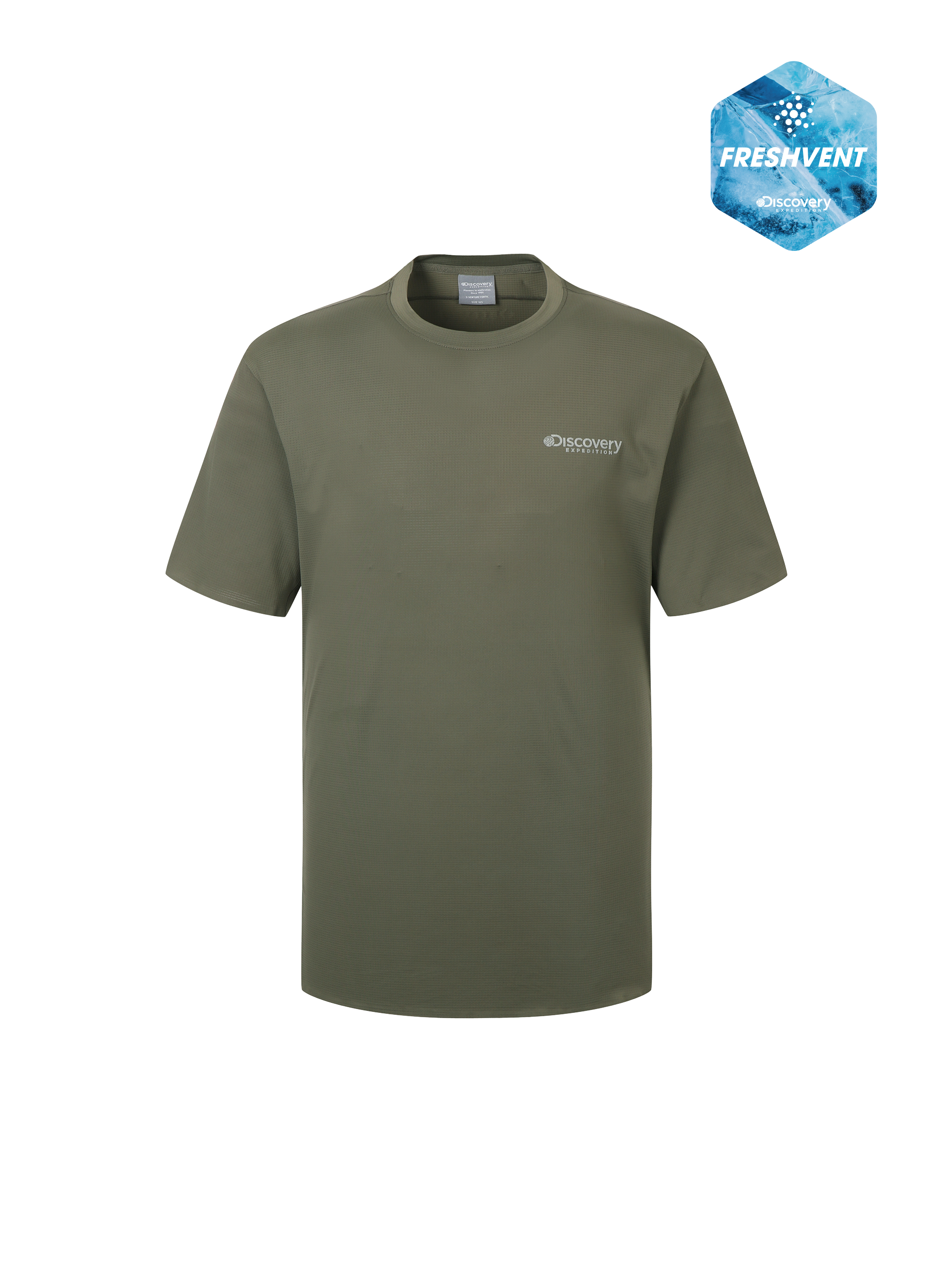 Men's Freshvent Diagonal Cutting Lined Functional Short Sleeve T-shirt