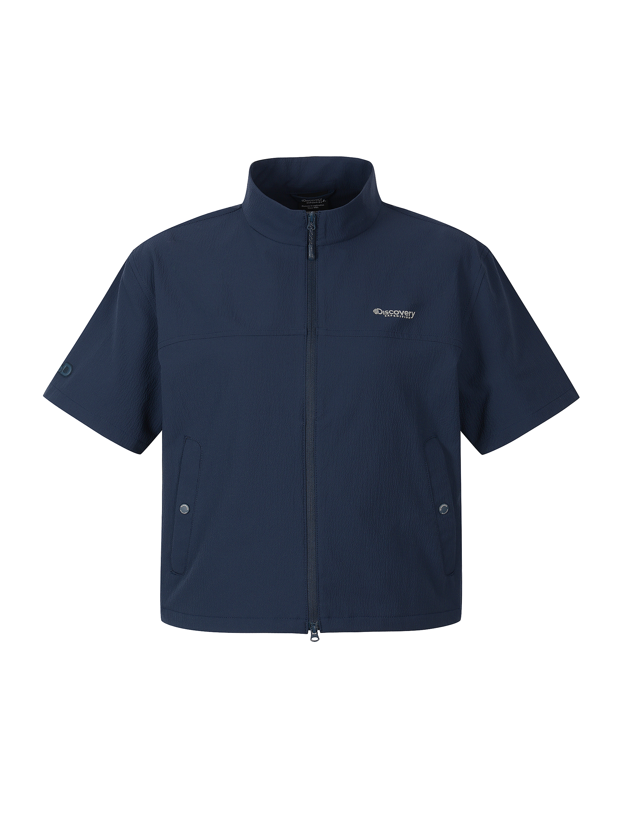 W's Seersucker High Neck Short Sleeve Jacket