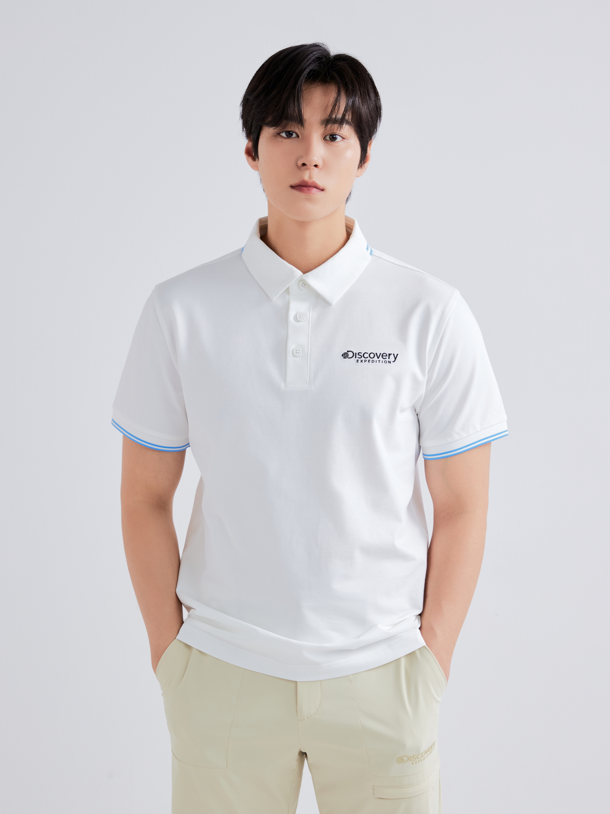 Color Tipping Collar T-shirt