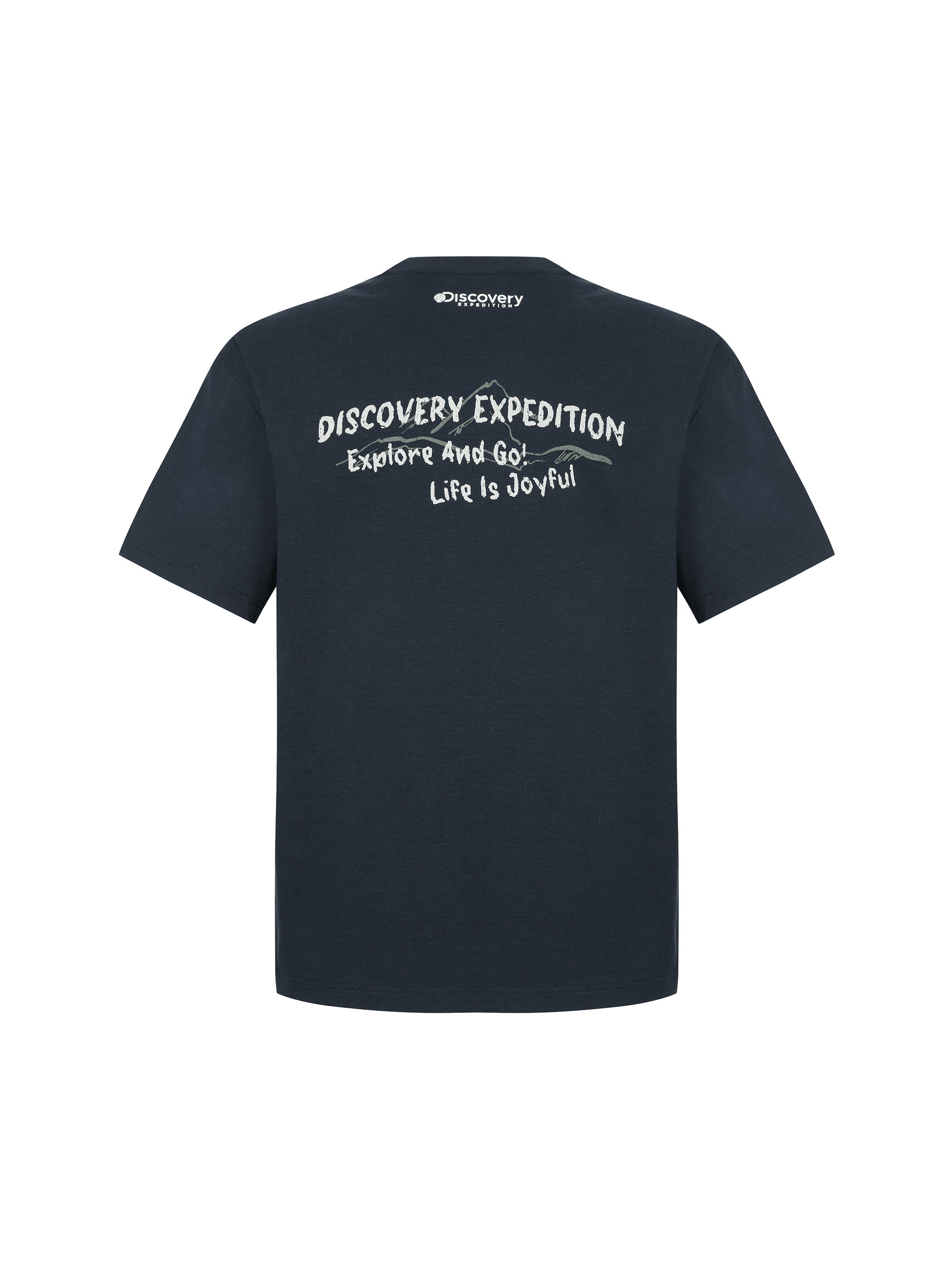 Freshvent Washed Mountain Hand-drawn Graphic Short-sleeve T-shirt