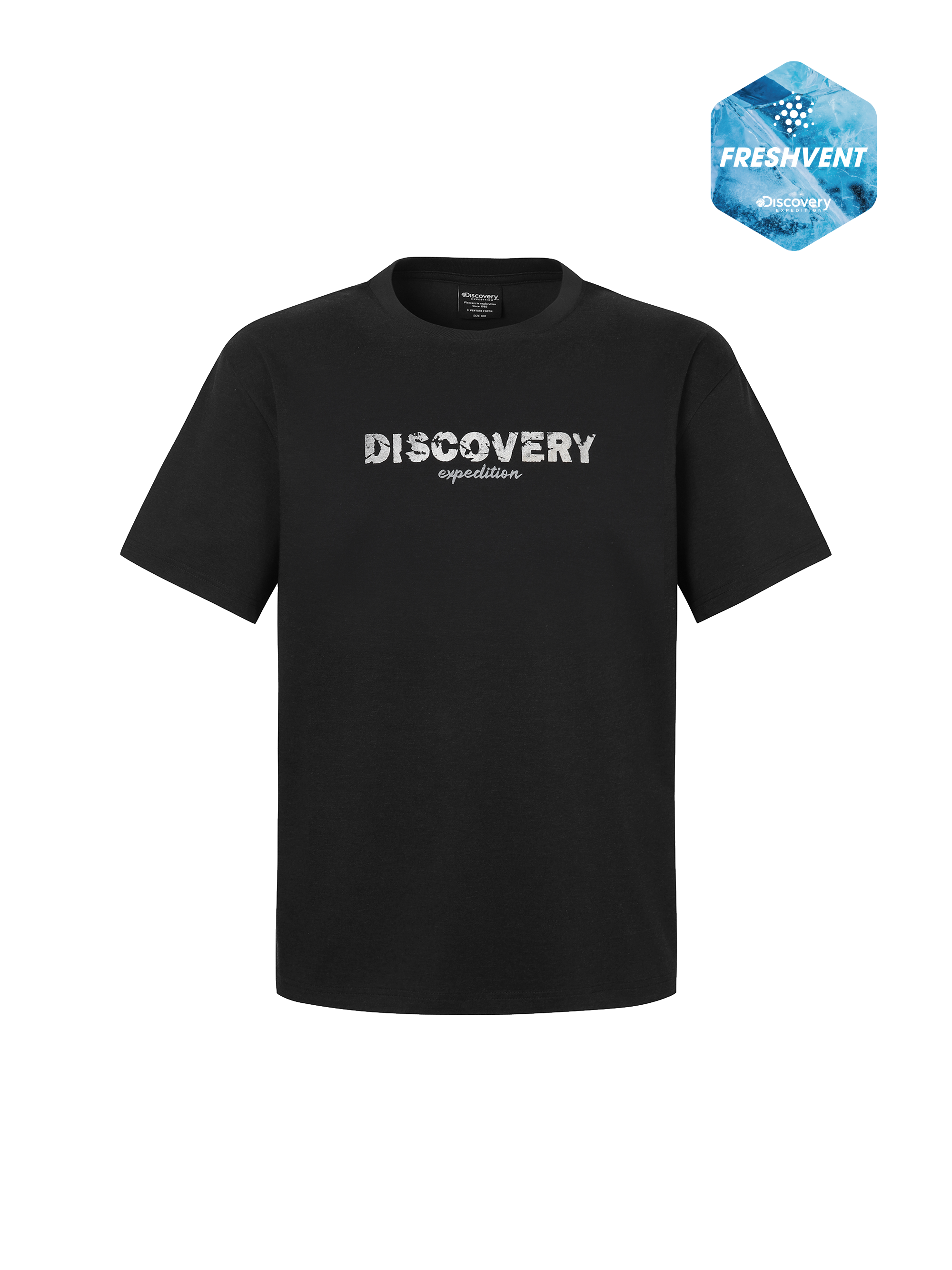 Freshvent Overfit Washed Center Logo Short-sleeve T-shirt