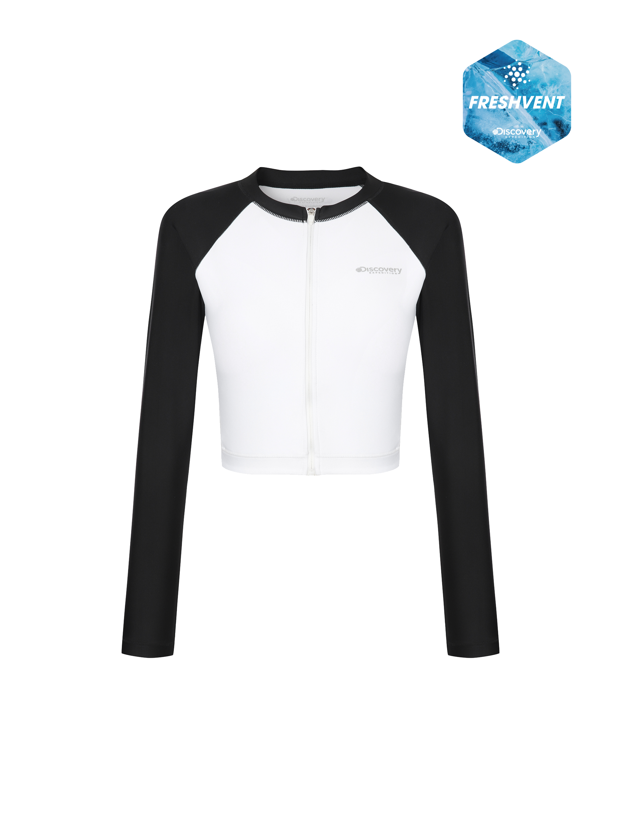 Freshvent Women's Essential Full Zip-up Crop Rashguard