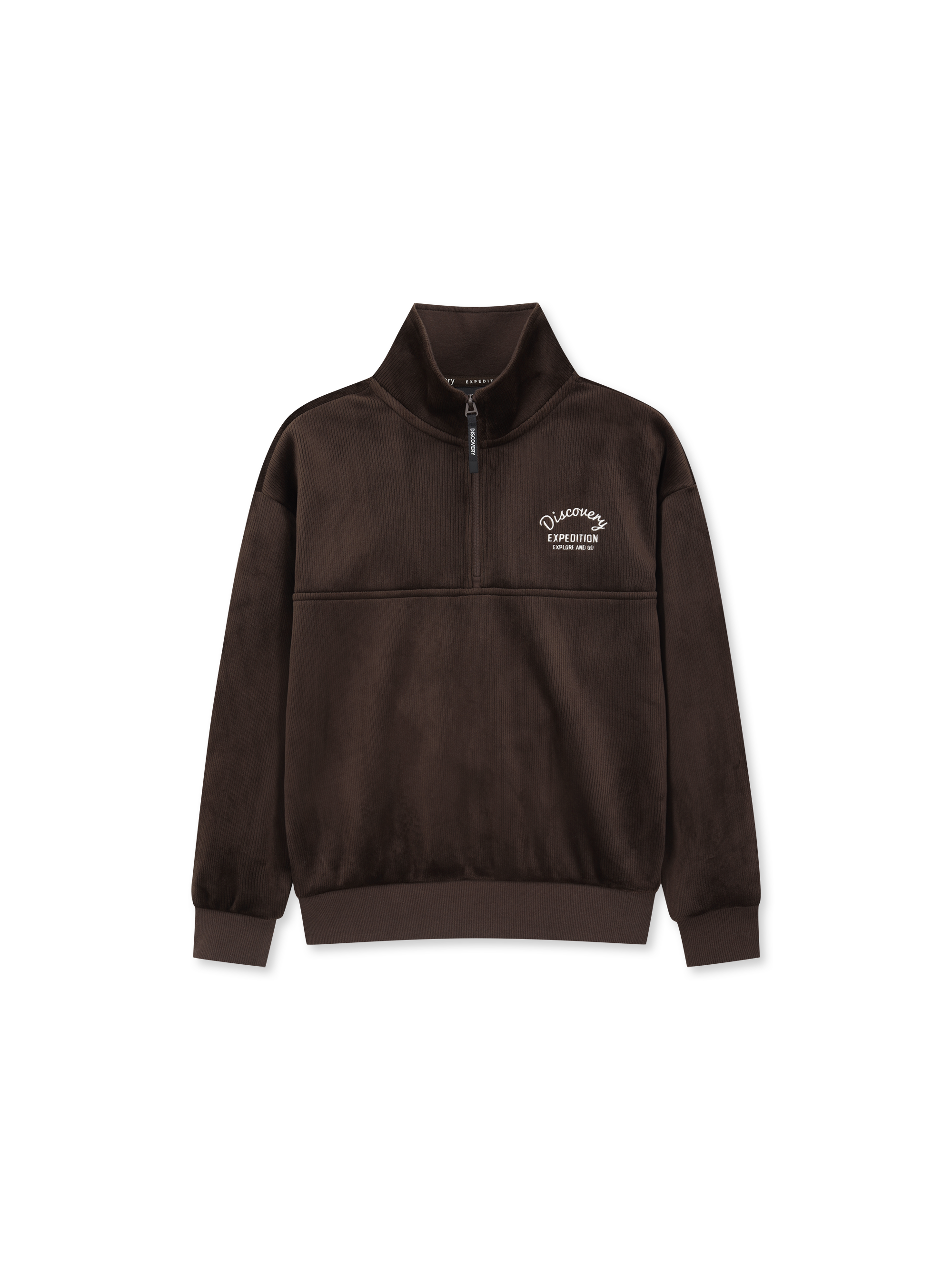 Kids Ribbed Velour Half-Zip Sweatshirt